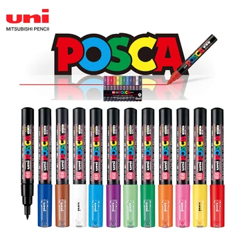 1 Шт. маркер Uni Posca-Extra Fine Point PC-1M Плакат, рекламирующий товары для рисования граффити, водонепроницаемые пигментные чернила, товары для рукоделия