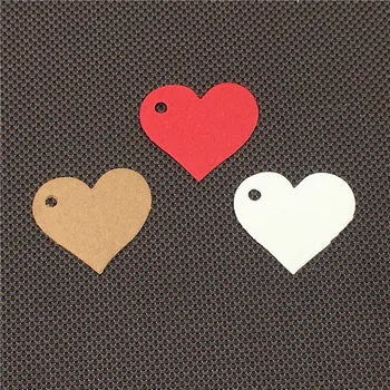 100 шт. Мини-открытка в форме сердца, 2,5x2,8 см, Бирки для вешалки 