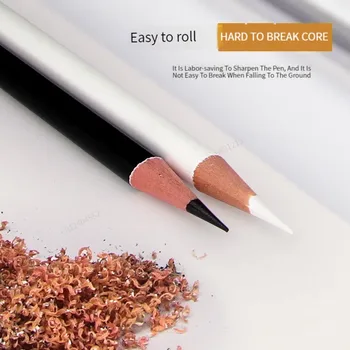 12-2шт Черно-белых цветных карандаша -Несмываемые цветные карандаши для рисования на масляной основе, деревянные цветные карандаши для художников и начинающих художников 1