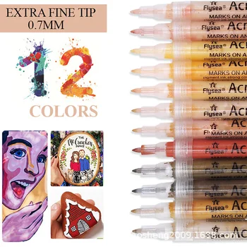 12 цветов Набор маркеров в тон кожи, художественные маркеры, ручка 3,0 мм/0,7 мм, Художническая акриловая краска, ручка Манга для раскрашивания