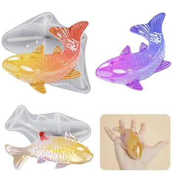 3D Формы для рыбы из смолы, Кристаллическая Эпоксидная смола, Силиконовая форма, Форма для морских животных для литья из смолы, Аквариум для рыб, Декор для рабочего стола DIY Craft