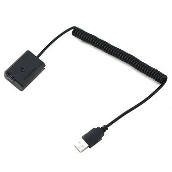 3X USB Кабель для зарядки NP-FW50 Фиктивный Аккумулятор Пружинный Провод Для Sony A7 A7R A7S A7M A7II A7S2 A7M2 A7R2 A6500 Соединитель постоянного тока 1