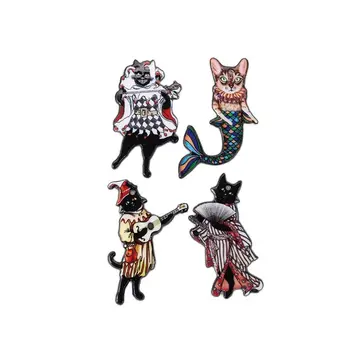 8 шт. талисманы в виде кошки-русалки, креативная музыкальная подвеска в виде животного, акриловая подвеска для ожерелья, серьги, аксессуары для самостоятельного изготовления