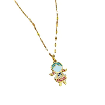 DIEYURO из нержавеющей Стали 316L, разноцветные Стразы, ожерелье с подвеской для маленькой девочки, Трендовая Женская цепочка на ключицы, ювелирные подарки 5