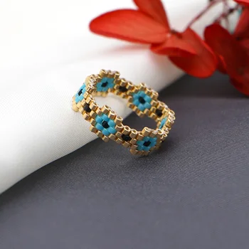 Go2boho Турецкое кольцо от сглаза для женщин, подарочные украшения Delica Miyuki, Винтажные кольца Anillos, украшения ручной работы, украшенные бисером