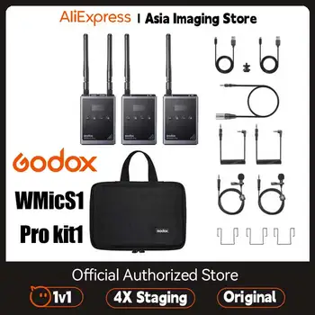 Godox WMicS1 Pro kit2 2,4 ГГц Беспроводной Петличный Всенаправленный Микрофон Передатчик Приемник Шумоподавляющее Радиооборудование