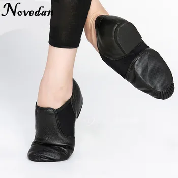 Twin Gores/ Эластичная обувь для джазовых танцев из натуральной кожи, женские кроссовки для джазовых танцев, черные, коричневые цвета для женщин 4