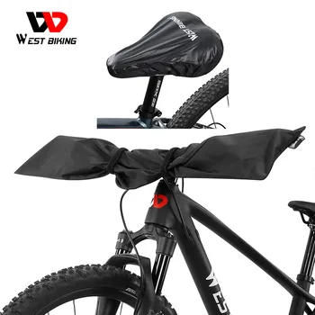 WEST BIKING Комплект защитных чехлов для велосипеда Руль + Сиденье + Крышка цепи Водонепроницаемый Пылезащитный MTB Дорожный Велосипед Велосипедное снаряжение 1