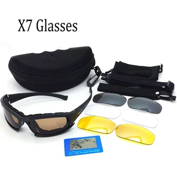 X7 Поляризованные Тактические очки Военные Очки Армейские Солнцезащитные очки Мужские Очки Для Стрельбы Охоты Пешего Туризма UV400