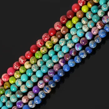 Бусины из натурального окрашенного камня, круглые шариковые бусины 4 мм, красный/фиолетовый/зеленый//Королевский синий морской осадок, бусины для DIY, модные украшения 1