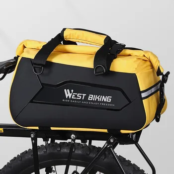 Велосипедная задняя сумка 25Л, водонепроницаемая велосипедная сумка для багажника, Большая емкость, Многофункциональная, жесткая оболочка, Материал корпуса TPU, Задняя сумка, снаряжение