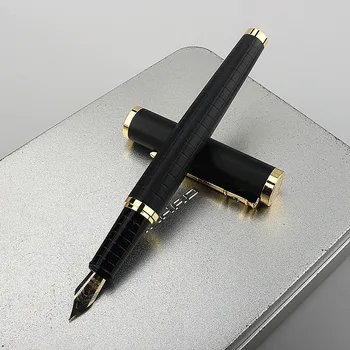 Высококачественная 8035 Черная металлическая авторучка EF/F/Nib Золотой зажим Для Делового Офиса Подарок для Письма