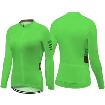 Дорожный трикотаж с длинным рукавом, Велосипедная женская одежда, рубашка MTB, Велосипедный топ, одежда для мотокросса, фитнес-пальто, Зеленая куртка, Свитер с карманами, Нагрудник