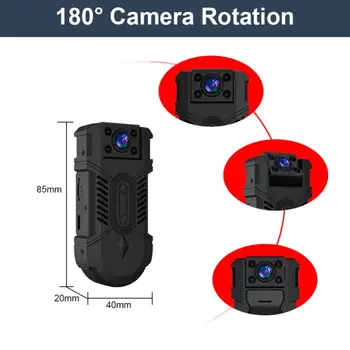Мини-Камера на 180 ° Беспроводное подключение Wi-Fi Wifi Body Camera Мобильный Пульт Дистанционного Управления Поворотом на 180 Градусов Карманная Записывающая Видеокамера 3