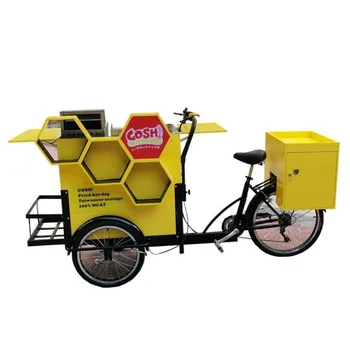 Мобильный Педальный Трехколесный велосипед Грузовой Велосипед Уличная Тележка для продажи Закусок быстрого питания Мотодельтаплан для взрослых 0