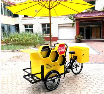 Мобильный Педальный Трехколесный велосипед Грузовой Велосипед Уличная Тележка для продажи Закусок быстрого питания Мотодельтаплан для взрослых 2