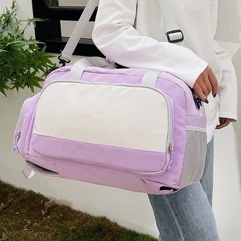 Модная сумка для фитнеса на молнии с несколькими карманами, Легкая Походная сумка для короткой поездки, Походная сумка для влажного сухого разделения, Походная сумка для кемпинга