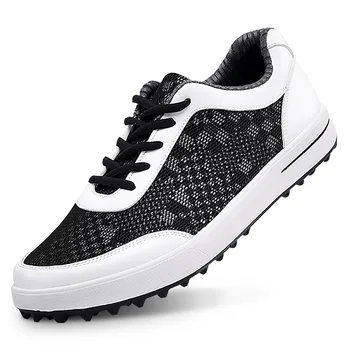 Мужская обувь для гольфа PGM, Дышащая сетчатая обувь для гольфа, Мужские нескользящие уличные кроссовки без шипов, Мужская спортивная обувь для гольфа XZ079