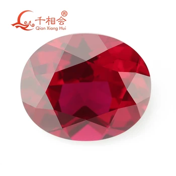 Натуральная огранка 5 # красного цвета овальной формы, искусственный рубин, прозрачный драгоценный камень корунд для изготовления ювелирных изделий