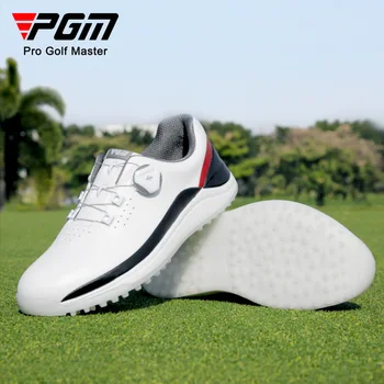 Обувь для гольфа PGM, мужские нескользящие супер водонепроницаемые кроссовки на шнурках из микрофибры.