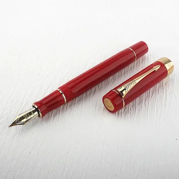 Перьевая ручка Jinhao из 100-летней смолы с тонким наконечником 18KGP с золотым зажимом, подарочная ручка для делового офиса