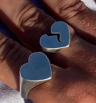 Потерянное женское кольцо с разбитым сердцем, модное кольцо в форме сердца, ювелирные изделия из сплава Оптом, прямые продажи