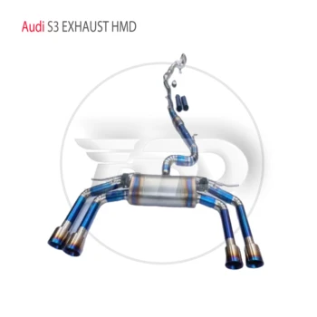 Производительность выхлопной системы из титанового сплава HMD Catback подходит для Audi S3 Auto Modify Электронный клапан с высоким расходом водосточной трубы