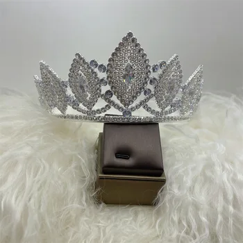 Роскошная блестящая свадебная корона для новобрачных, модная повязка на голову с кристаллами циркона, барочная корона, банкетная королева, ювелирные изделия, подарок на день рождения, большая корона