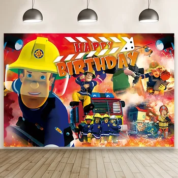 Фон для фотосъемки пожарного Сэма, День рождения мальчиков Ultimate Heroes, Индивидуальный фон для фотосъемки, реквизит для фотостудии, баннер