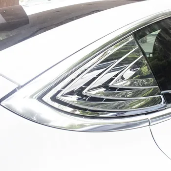 1 Пара ABS, треугольная накладка на заднее стекло автомобиля, наклейка на шторку, украшение для Tesla Model 3, внешние модифицированные аксессуары