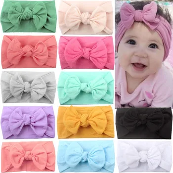 12 Цветов, Супер Эластичные мягкие повязки на голову для маленьких девочек с бантиками для волос, повязка на голову Для Новорожденных девочек, младенцев ясельного возраста