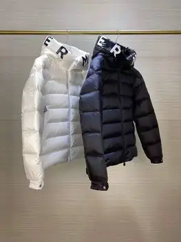 2022 осенне-зимний пуховик для мужской и женской пар с одинаковыми буквами на капюшонах, модное толстое теплое короткое пальто
