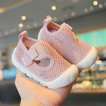 2023 г., Летние сетчатые дышащие нескользящие тапочки для малышей от 0 до 3 лет, Детские легкие сандалии Унисекс, Первая обувь