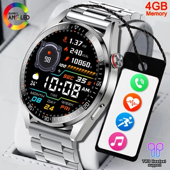 2023 Новые Мужские Смарт-часы AMOLED с полным сенсорным экраном, всегда отображающие время вызова по Bluetooth, Умные Часы Для Xiaomi Huawei 4G Memory