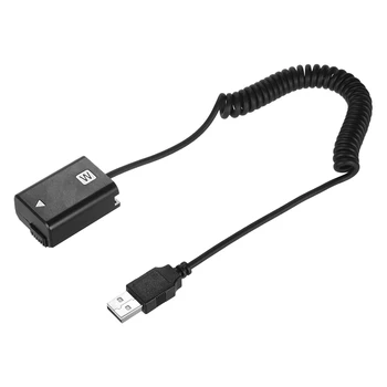 3X USB Кабель для зарядки NP-FW50 Фиктивный Аккумулятор Пружинный Провод Для Sony A7 A7R A7S A7M A7II A7S2 A7M2 A7R2 A6500 Соединитель постоянного тока 2