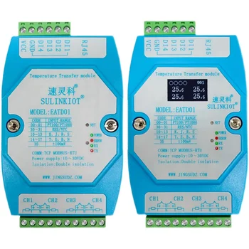 4-полосный датчик температуры PT100 к Ethernet TCP термопара K получение RJ45 сетевой порт связь EATD01
