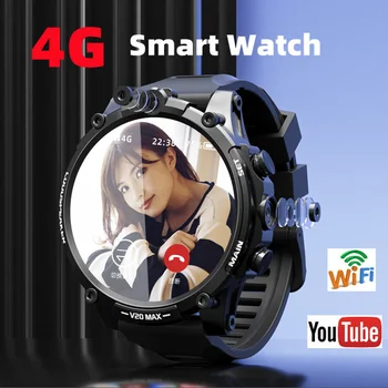 4G SIM-карта Смарт-часы V20 Часы Android 8.1 Sim-карта Мужские умные часы Wifi Карта с двумя камерами Фитнес-поддержка Google Play GPS WiFi