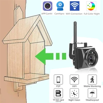 5-Мегапиксельная аудио Камера для Наблюдения за птицами Комплект 1080P Ночного Видения Открытый WIFI IP Kamera Гнездо Для Наблюдения За птицами Комплект Камеры Wifi Водонепроницаемый Звукосниматель Camhi 1