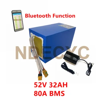 52V 30AH 80A BMS Ebike Прямоугольный Литиевый аккумулятор с зарядным устройством 58,8 V 5A для комплекта 2000W-5000W Ebike с функцией Bluetooth