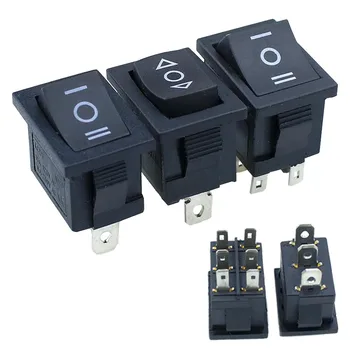 5ШТ KCD1 Мини Черный 3-контактный/6-контактный Переключатель Вкл/Выкл/Вкл переменного тока 6A/250V10A/125 В