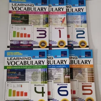 6 книг/набор SAP Learning Vocabulary 1-6 Education English Wrods Learning Workbook Homeschool Supplies Educational