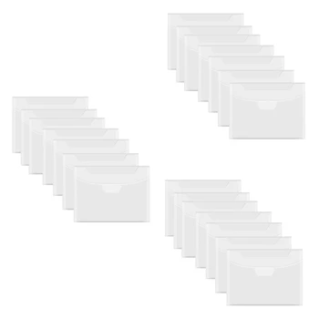 60 шт., прозрачная сумка для хранения штампов и штампов, Закрывающийся карман для хранения, Большой конверт для бумажных открыток в стиле скрапбукинг своими руками