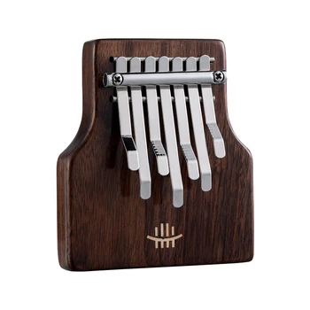 7 клавиш Мини Калимба С американскими грецкими орехами Базовое отверстие для большого пальца Диапазон шкалы пианино Музыкальный инструмент Профессиональный для начинающих