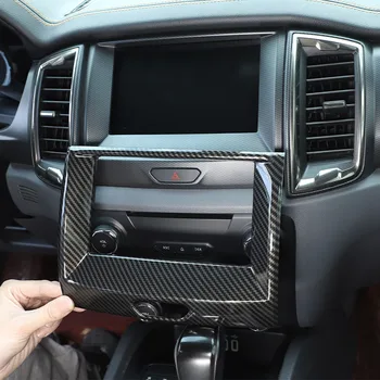 ABS Углеродное Волокно Автомобильный Центр Управления Навигацией Декоративная Рамка Наклейка Для Ford Ranger Wildtrak 2015-2022 Автомобильные Аксессуары