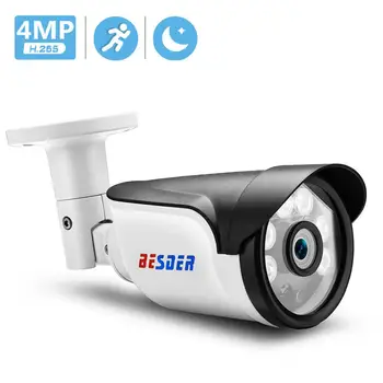 BESDER H.265 IP-камера 5MP/3MP/2MP AI Motion Dection ИК Ночного Видения IPC DC 12V 48V PoE Дополнительная Пуля Наружная IP-камера видеонаблюдения