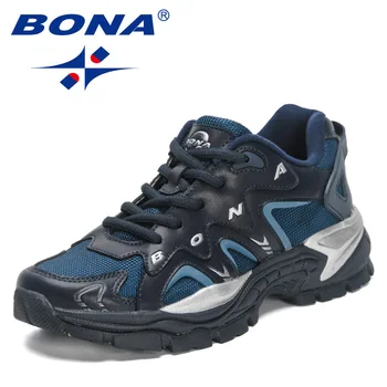 BONA 2023 Новые Дизайнерские Дышащие Дорожные Кроссовки Для Бега, Мужская Повседневная обувь для бега на открытом воздухе, Мужская Спортивная обувь для ходьбы, Mansculino