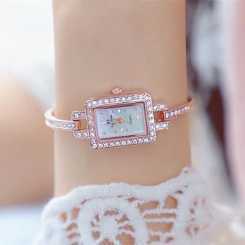 BS Новое Поступление Горячая Распродажа Полная бриллиантовая квадратная цепочка Модные женские часы