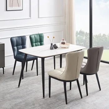cg33 Nordic light роскошный обеденный стул для кафе, офиса продаж, ресторана, простой современный стул с мягкой спинкой из кованого железа, гостиничный стул