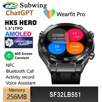 ChatGPT HK5 Hero Смарт-Часы с Amoled Экраном 1,5 Дюйма Ltpo Мужские NFC Смарт-Часы С Беспроводной Зарядкой Bluetooth Call 2023