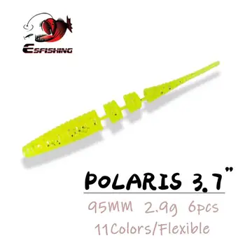 ESFISHING Stick Worm Polaris 95 мм 2,9 г 6 шт. Рыболовная Мягкая Приманка Супер Качественная Искусственная Приманка Реалистичная Дешевая Кормушка Pesca